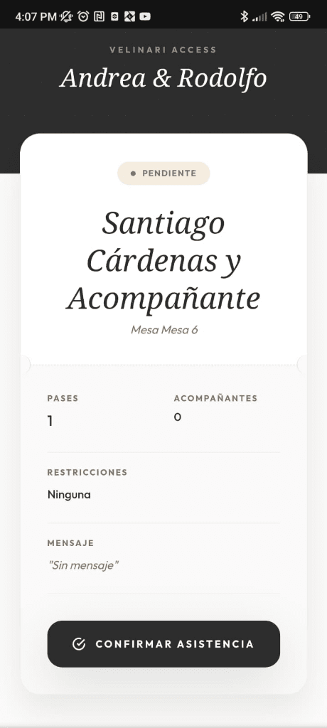 Confirmación RSVP